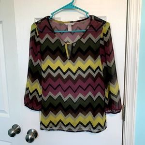 Banana Republic‎ Women's Size Small Multicolored Chevron Print Tunic